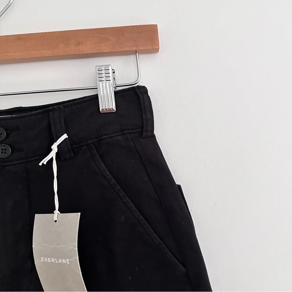 NWT Everlane The Organic Wide Leg Pant in Black Size 00 - Picture 5 of 8